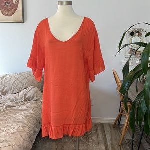 Ekouaer- Red beach coverup dress
